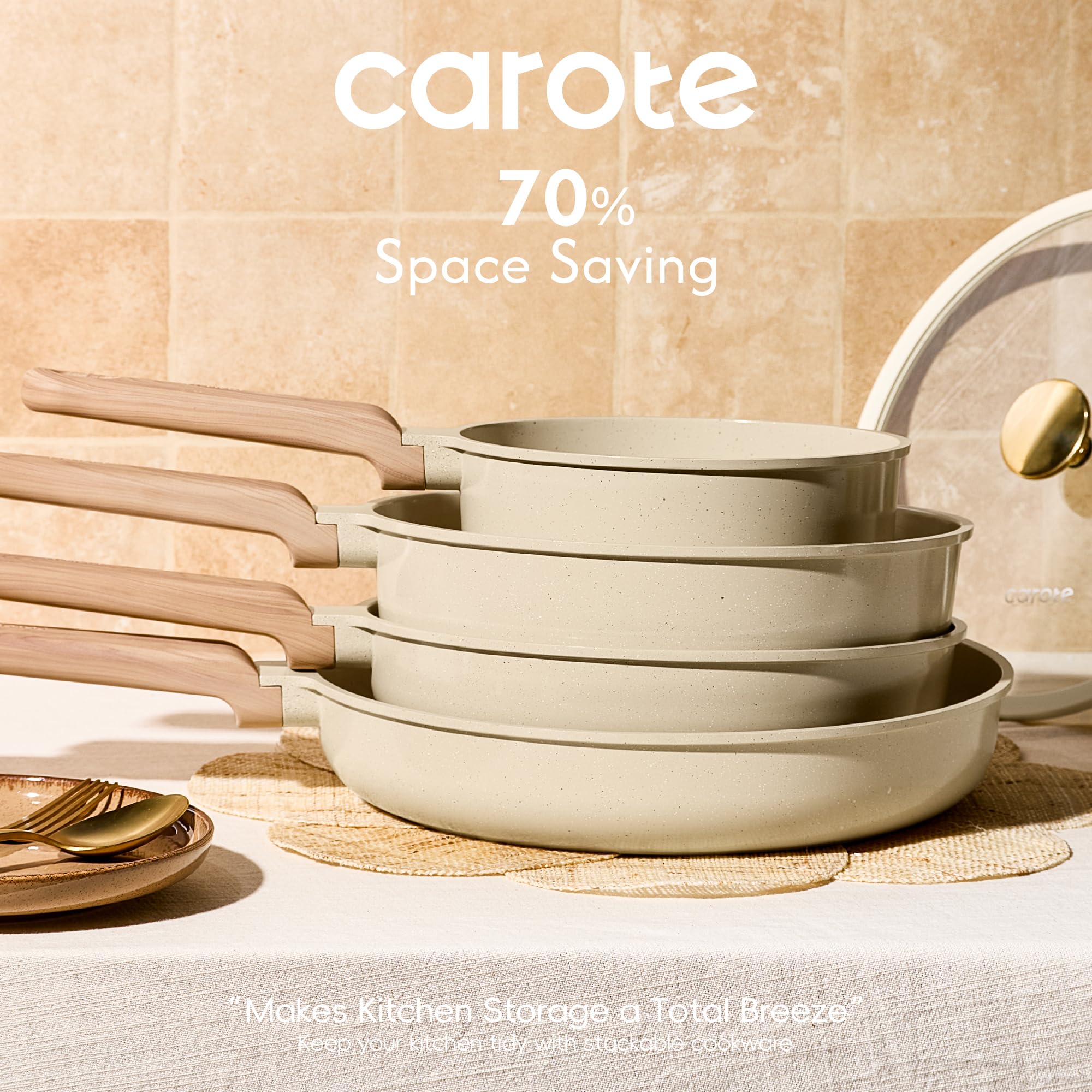 CAROTE slotted spatula helps flip and drain with ease.