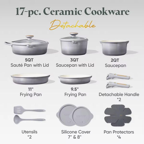 CAROTE detachable handles enable easy oven or stovetop transition