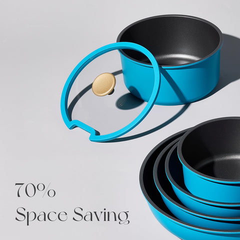 CAROTE 2-qt saucepan with lid for efficient simmering and one-pot meals.