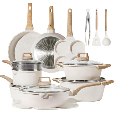 CAROTE 21Pcs set overview with durable, lightweight construction for easy cooking.
