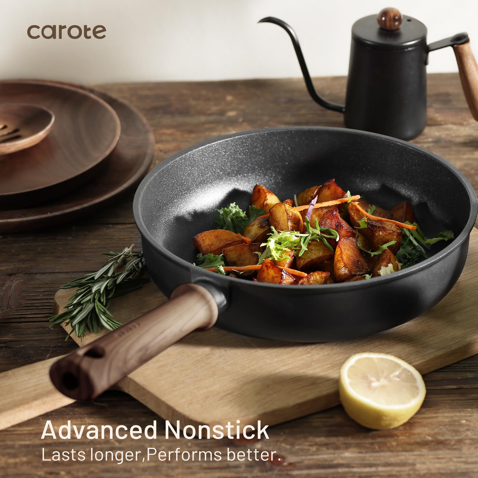 CAROTE stockpots with lids demonstrate versatile capacity for soups and stews.