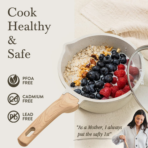 CAROTE 2Qt nonstick interior for easy cooking and cleanup