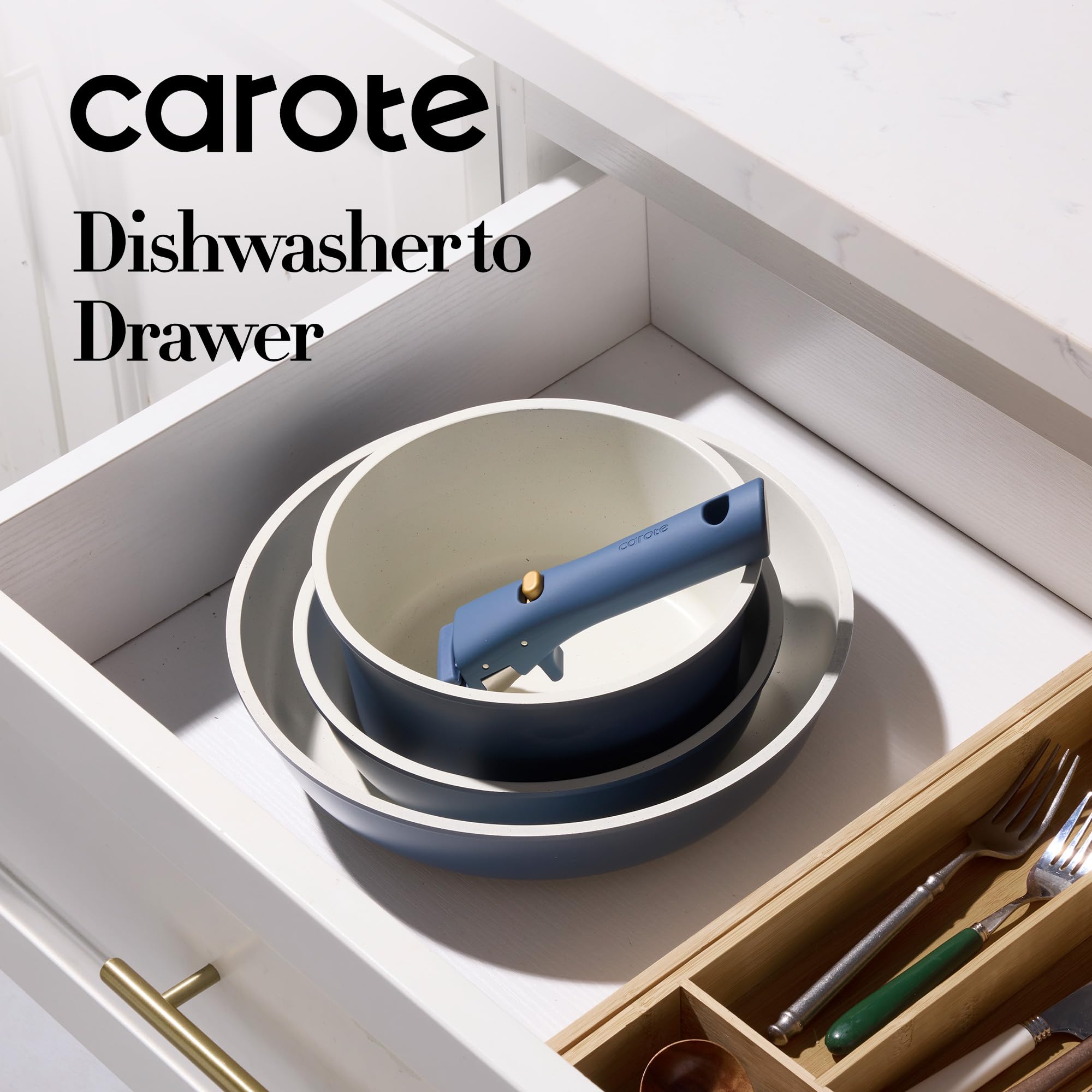 CAROTE 2-quart saucepan blue ideal for simmering sauces.
