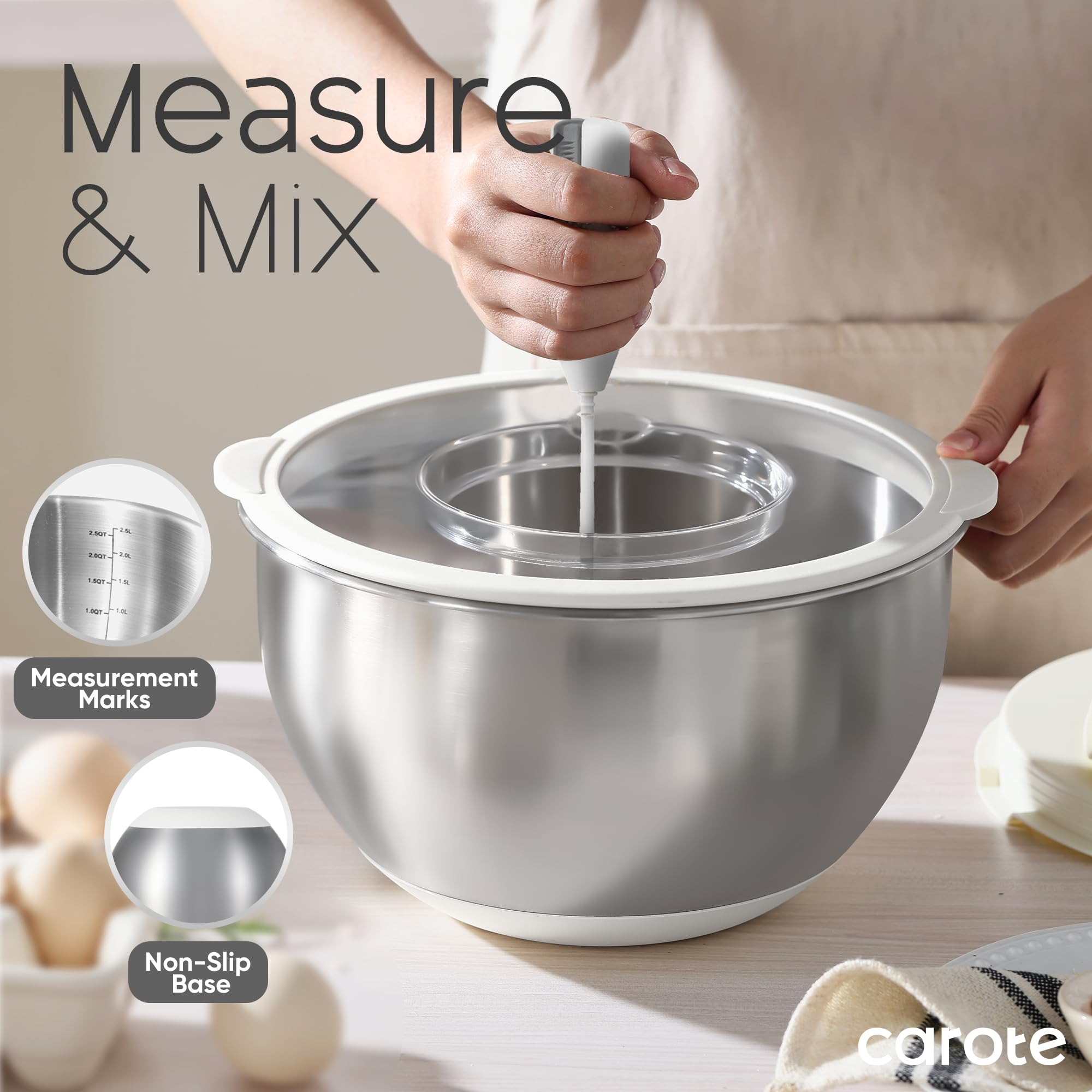 CAROTE three grater attachments for slicing, grating, shredding
