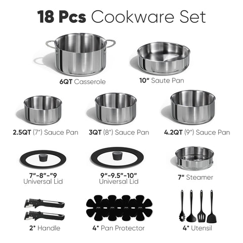 CAROTE 3-ply base delivers even heat distribution across pans.