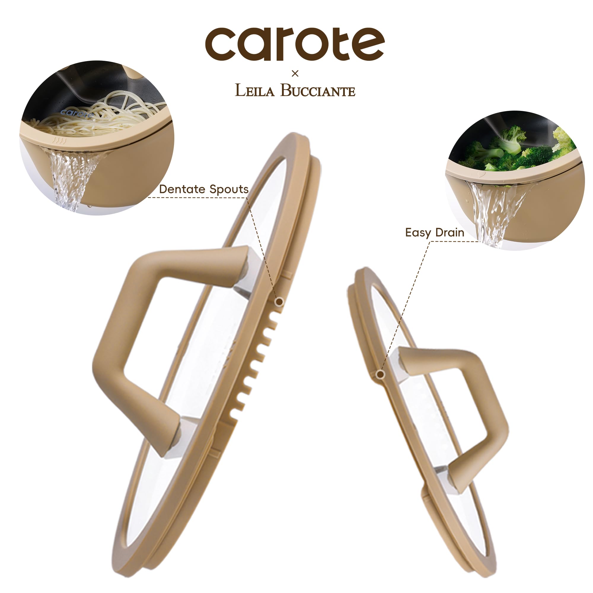 CAROTE 11-inch fry pan maintains steady heat for sautéed vegetables