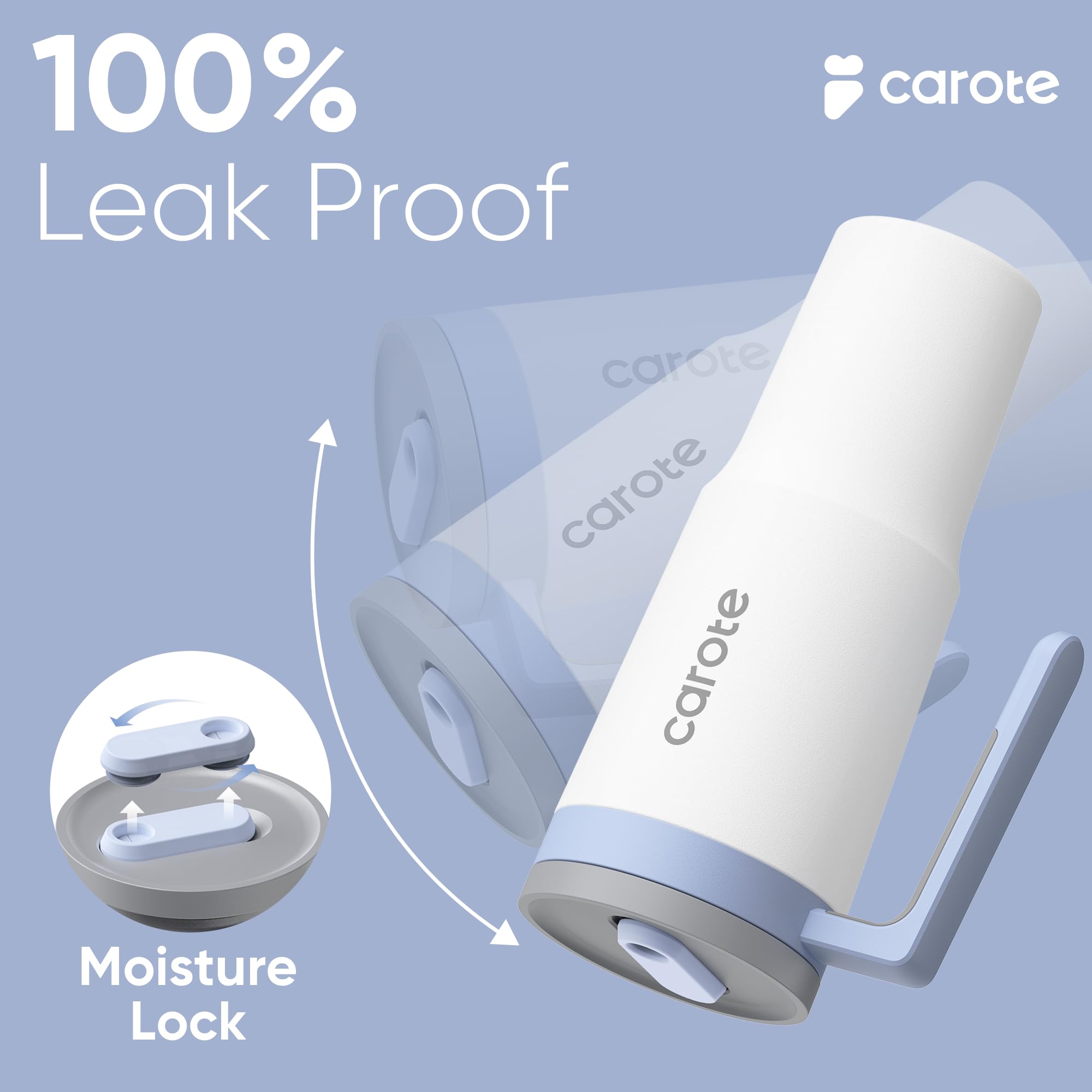 CAROTE 32oz insulated tumbler blue cap for cold drinks on the go.