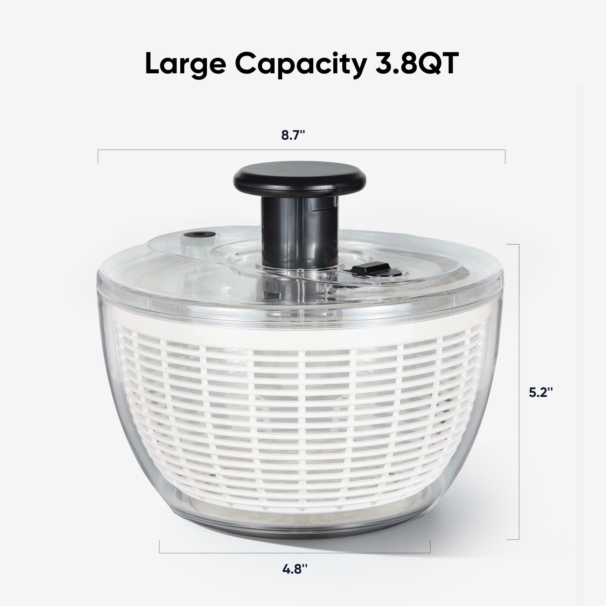 CAROTE 3.8qt salad spinner large-capacity for family meals and batch prep.