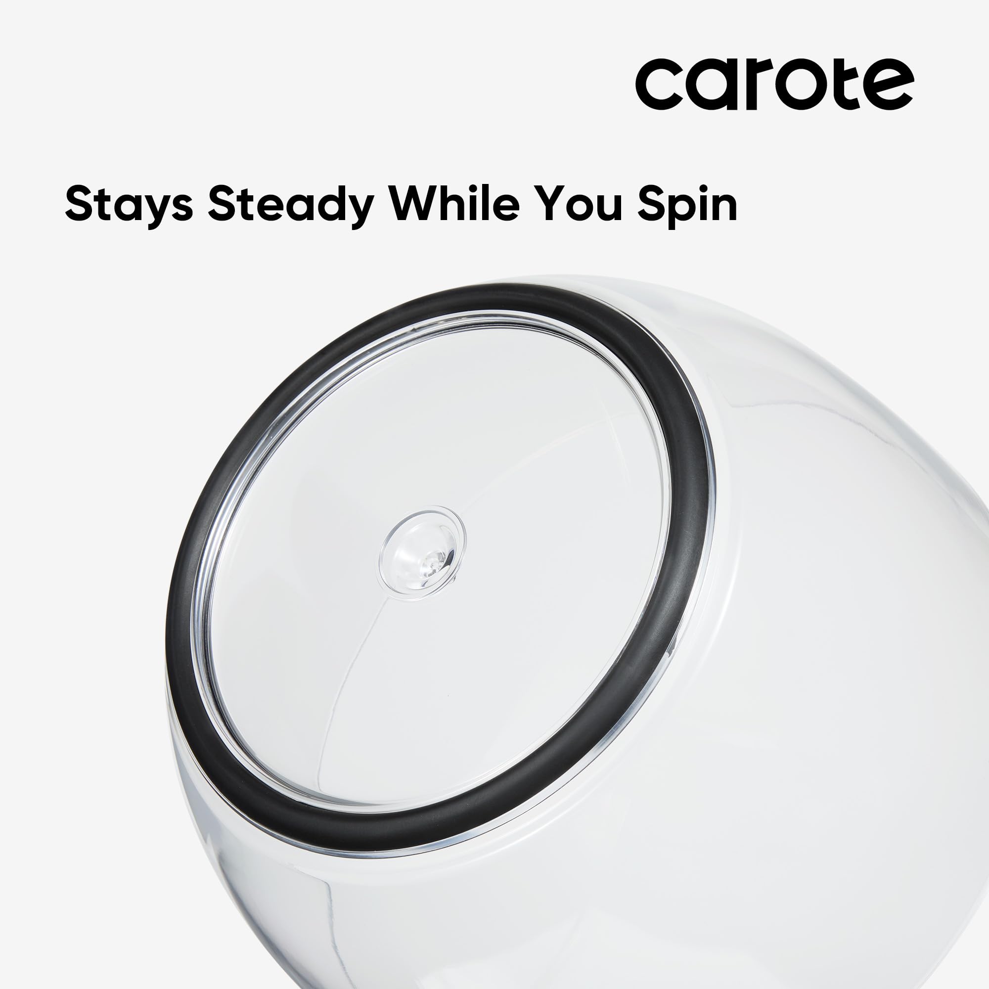 CAROTE 3.8qt salad spinner non-slip base keeps stable during use.