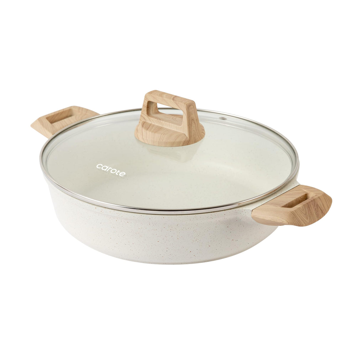CAROTE 3 Qt nonstick stock pot with lid — easy simmering and cleanup.