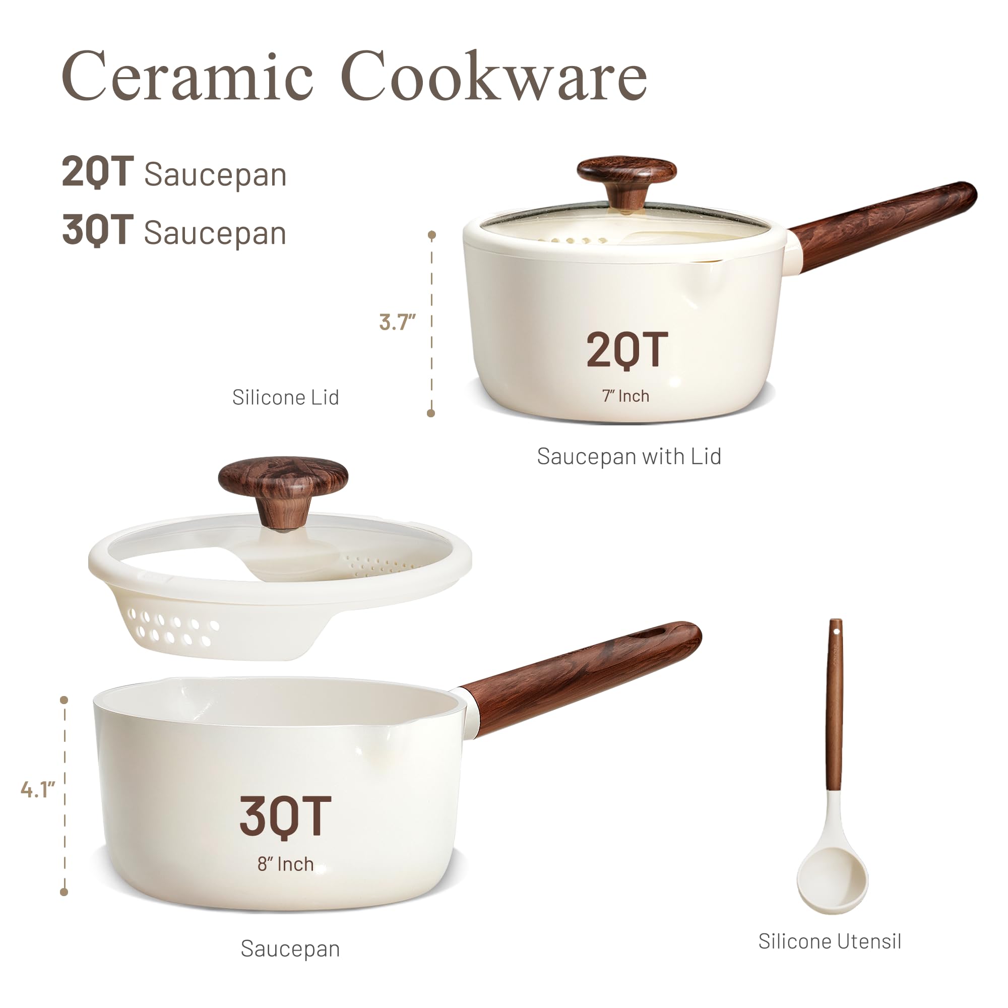 CAROTE 3qt saucepan with lid demonstrates versatile capacity for sauces and simmering