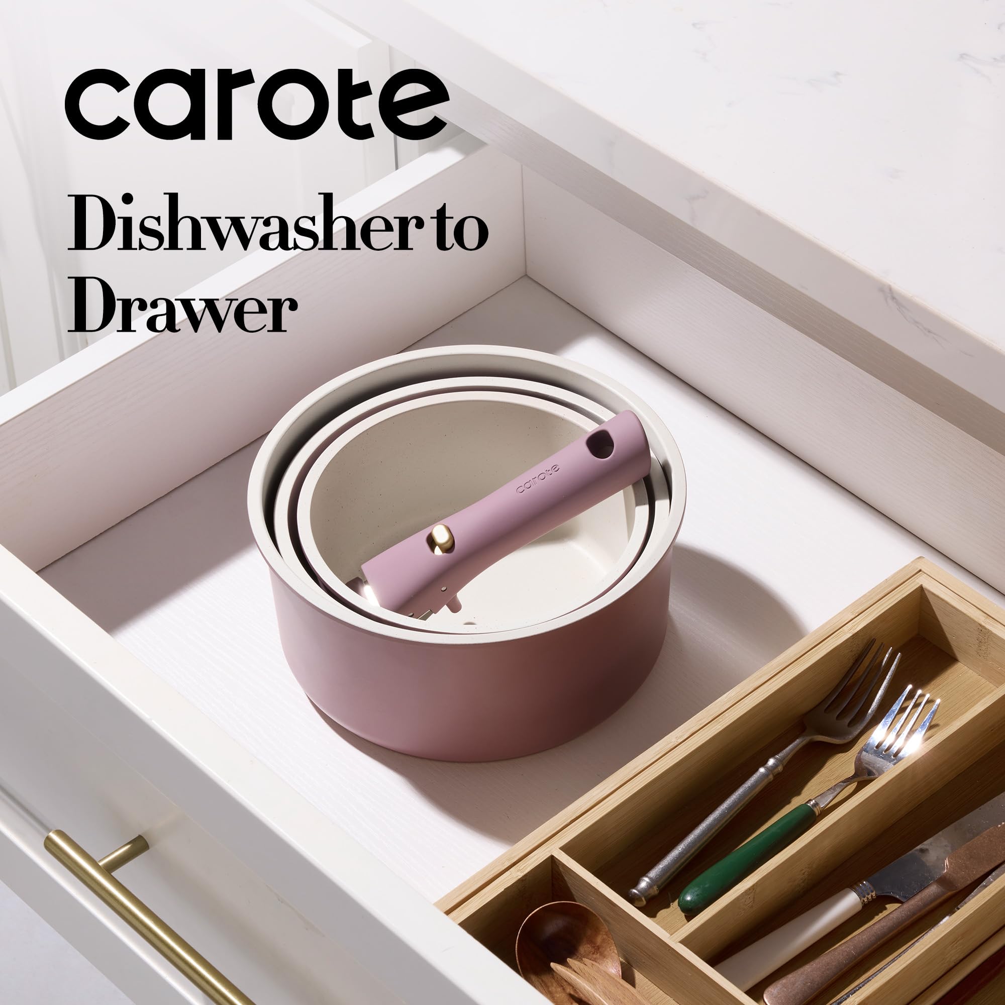 CAROTE 3qt saucepan with lid supports even heat on induction cooktops.