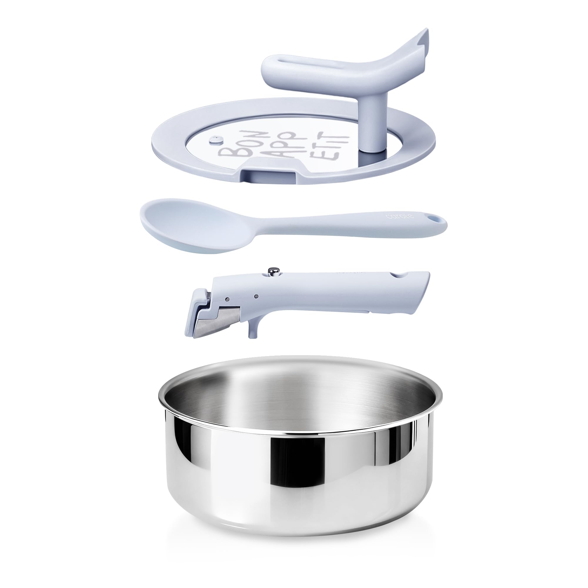Carote 3QT tri-ply saucepan body delivers even heat for daily cooking