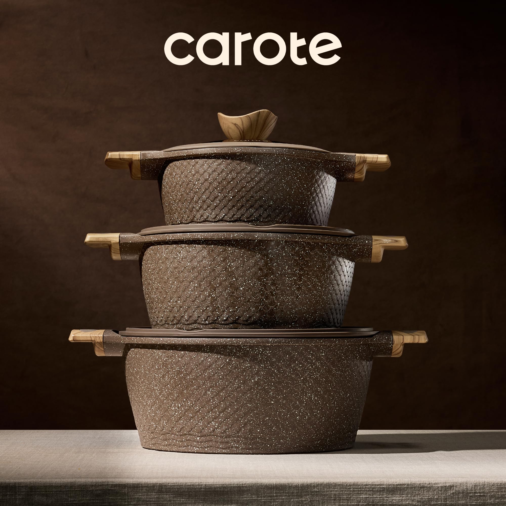CAROTE 4.3-quart sauté pan with lid for versatile browning and frying.