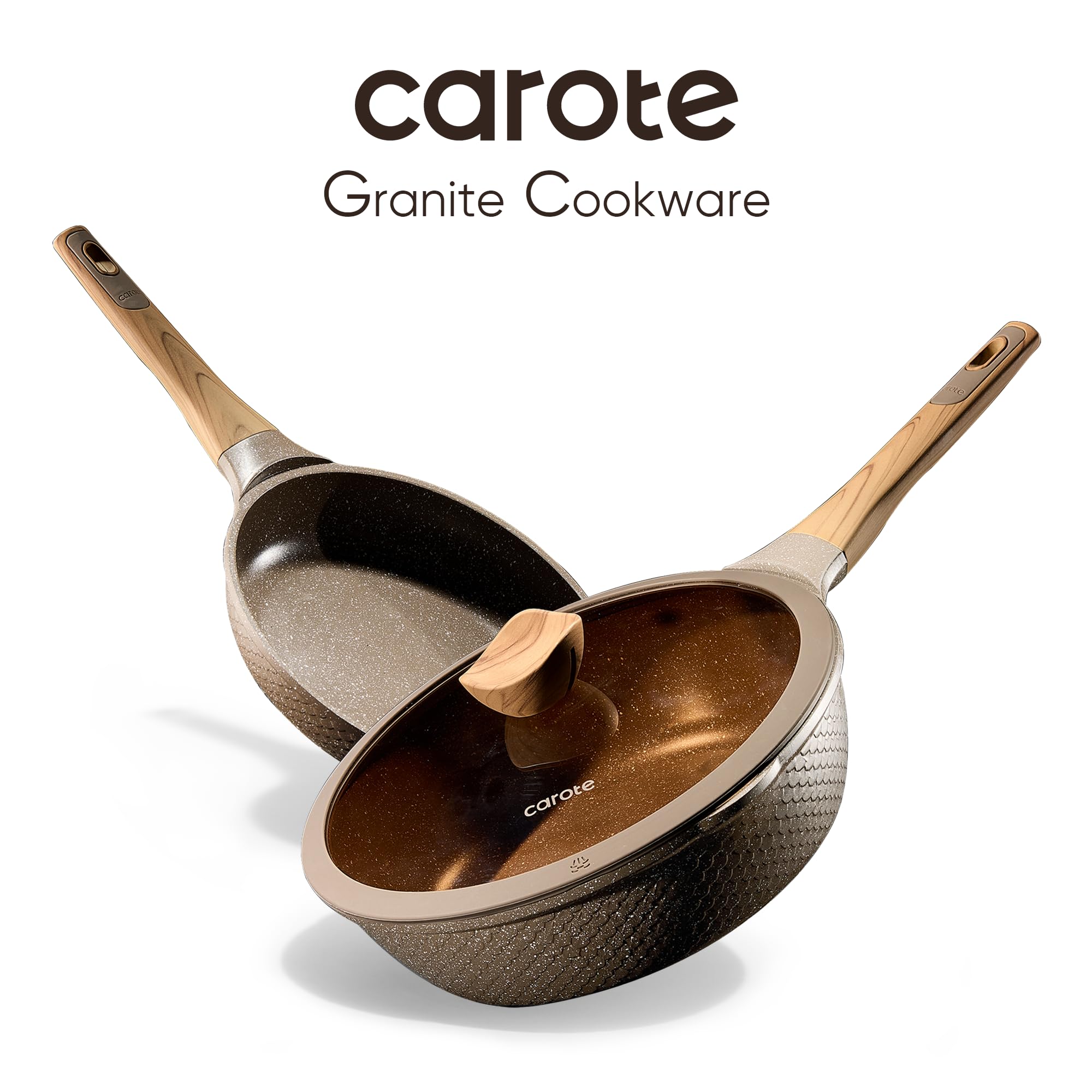 CAROTE 4.5-quart stockpot with lid for large-batch cooking.