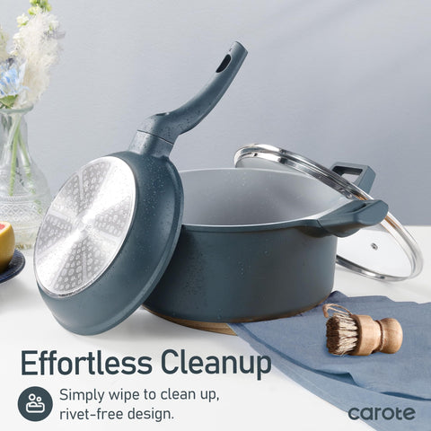 CAROTE 4.5qt stockpot with lid supports family meals.