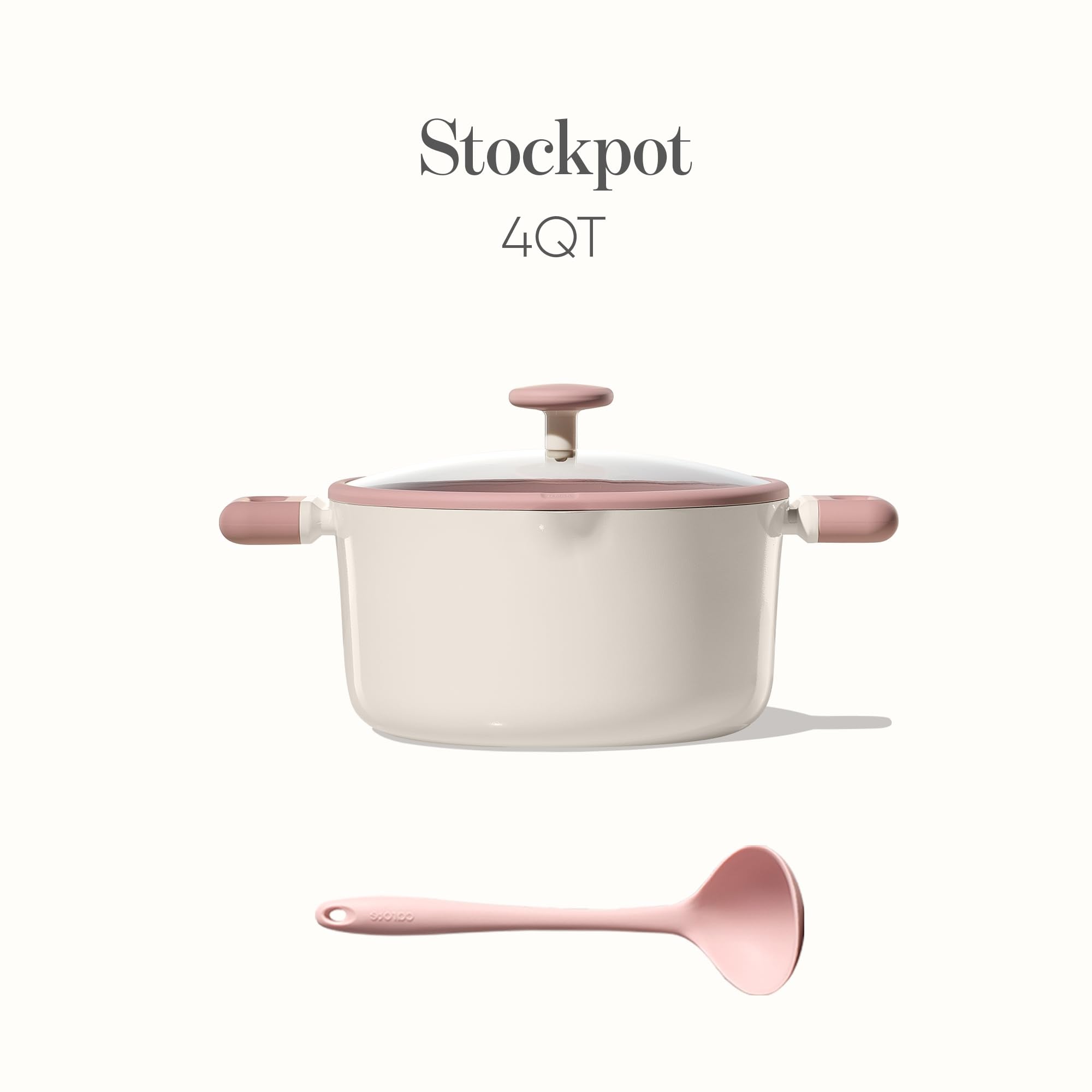 CAROTE ceramic nonstick pot with ladle included for serving
