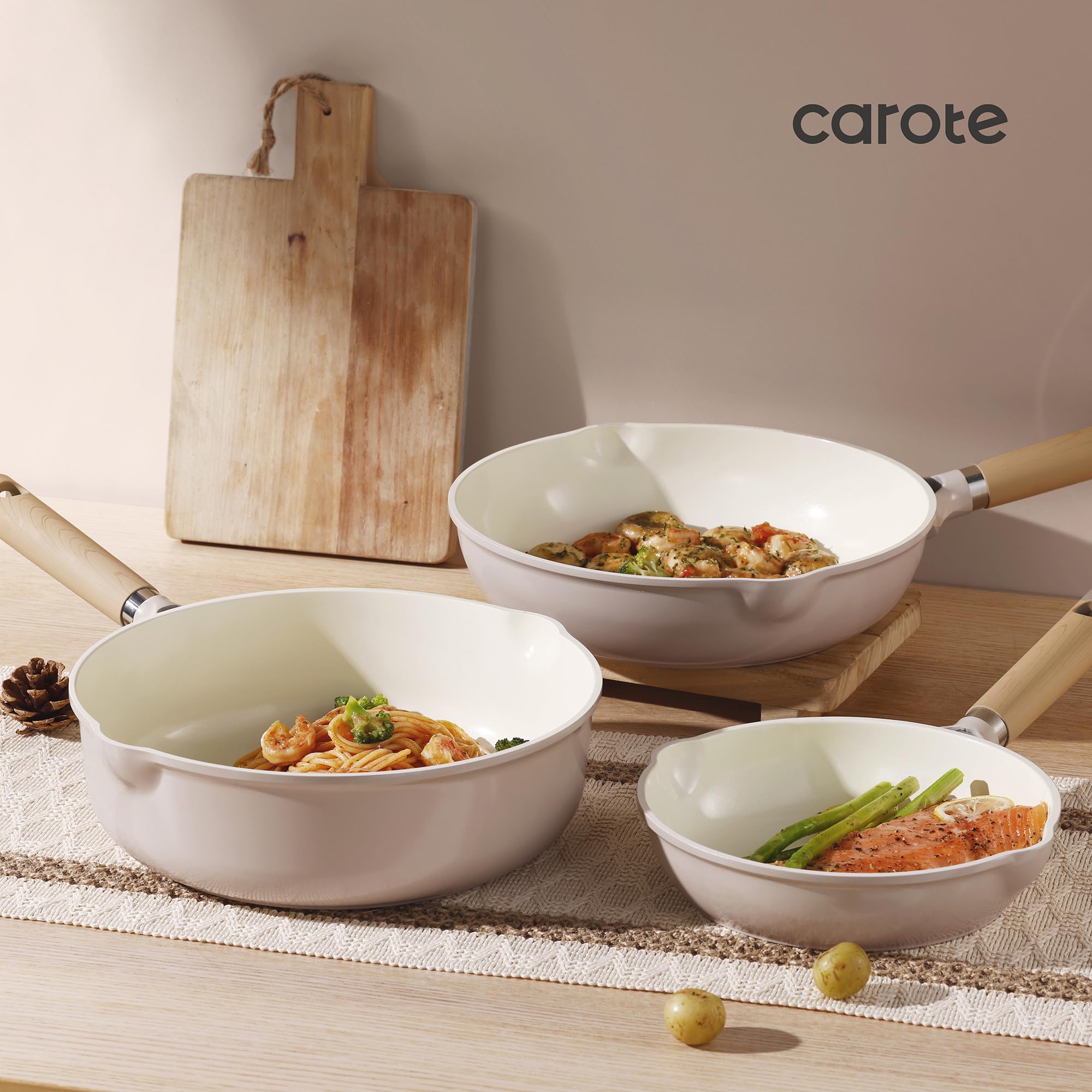 CAROTE 4-quart sauté pan expands meal prep and simmering options.