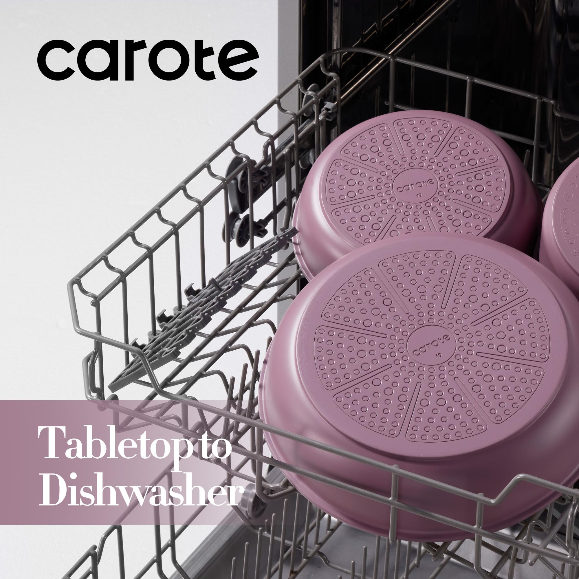 CAROTE 8.5-inch frying pan showing even heat and responsive stirring