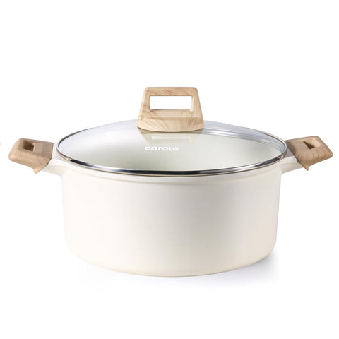 CAROTE 6 qt nonstick stock pot with lid for even heating and easy cleanup