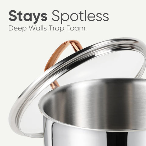 CAROTE glass lid seals steam while monitoring cooking progress