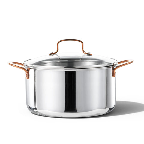 CAROTE 6QT tri-ply stockpot with lid for even heat and moisture retention