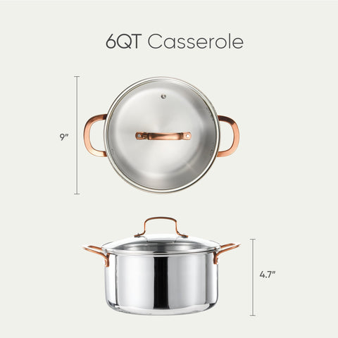 CAROTE stockpot side handles provide sturdy grip during stirring and lifting