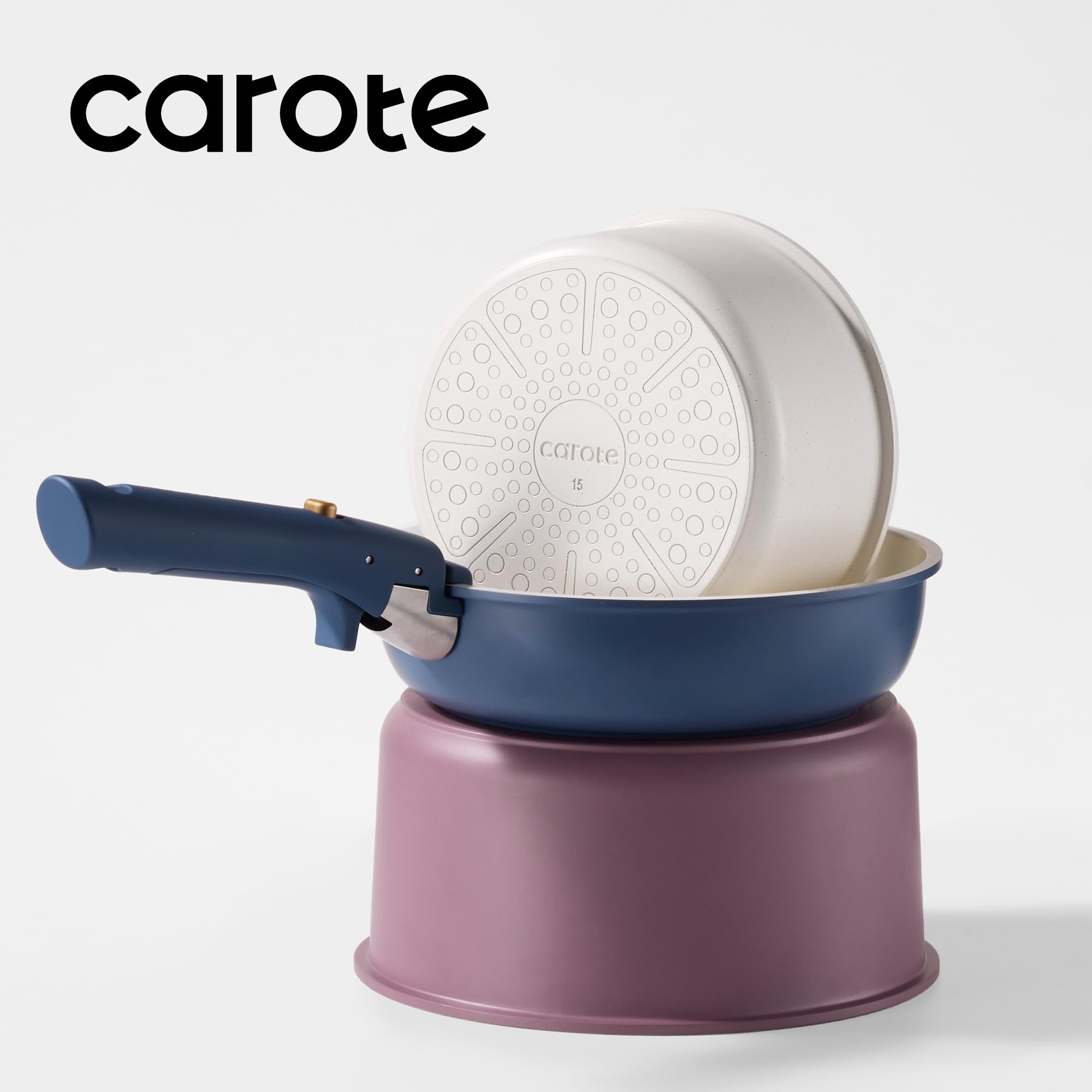 CAROTE 7-inch silicone lid seals moisture and maintains heat.