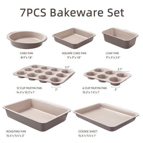 CAROTE 7-Piece Bakeware roaster pan ideal for roasting vegetables and meats.