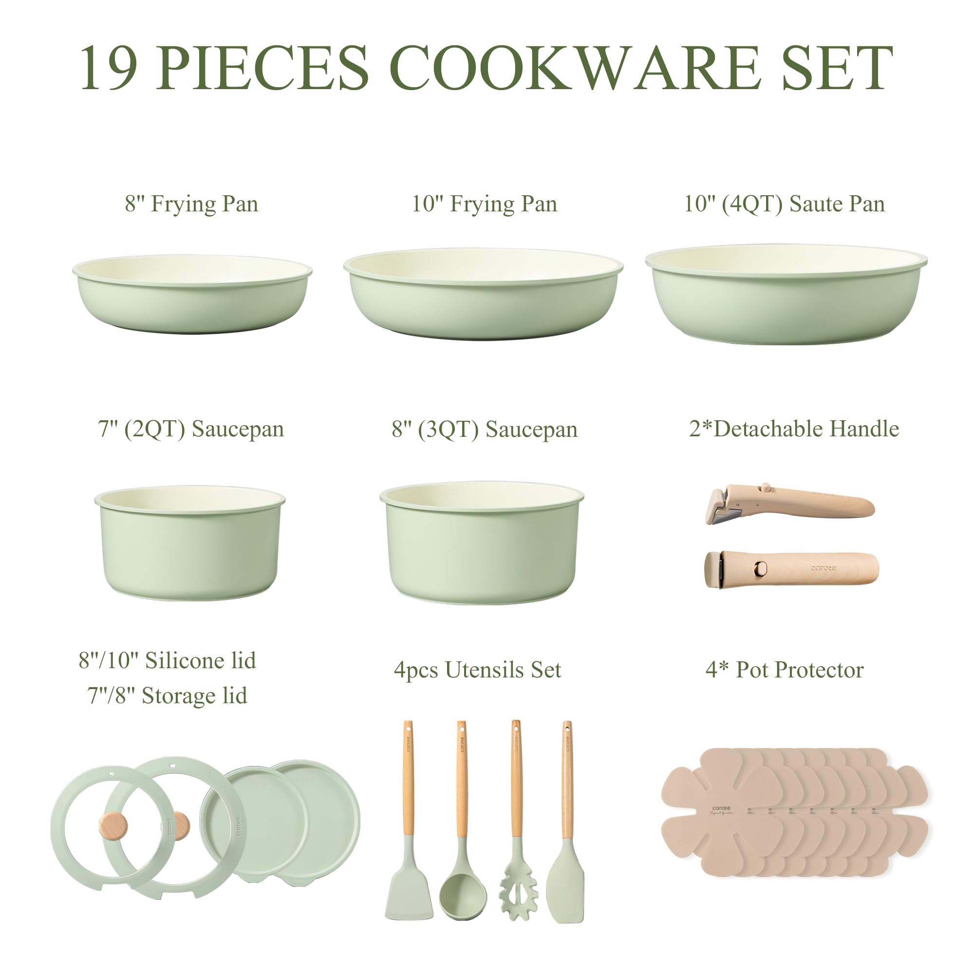 CAROTE 8-inch fry pan with nonstick coating for easy cleanup