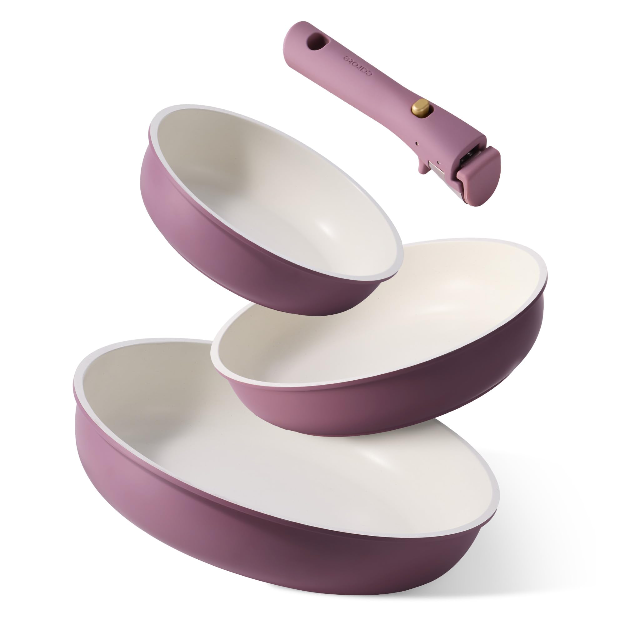 CAROTE 8-inch purple nonstick frying pan with detachable handle for easy stove-to-oven use