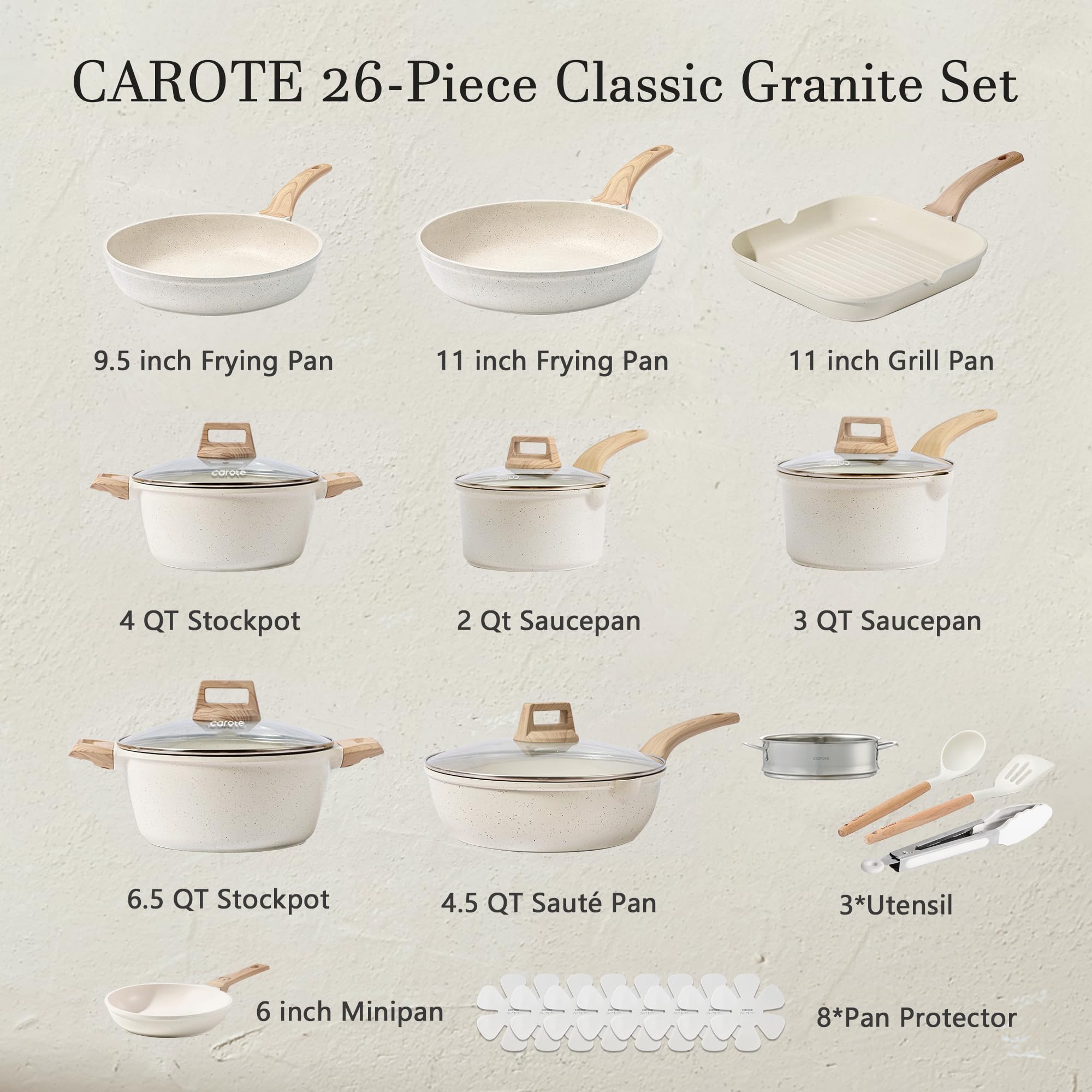 CAROTE 9.5 inch fry pan in use offers smooth nonstick release