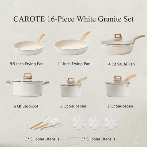 CAROTE 9.5-inch fry pan with nonstick surface for quick, healthy searing.