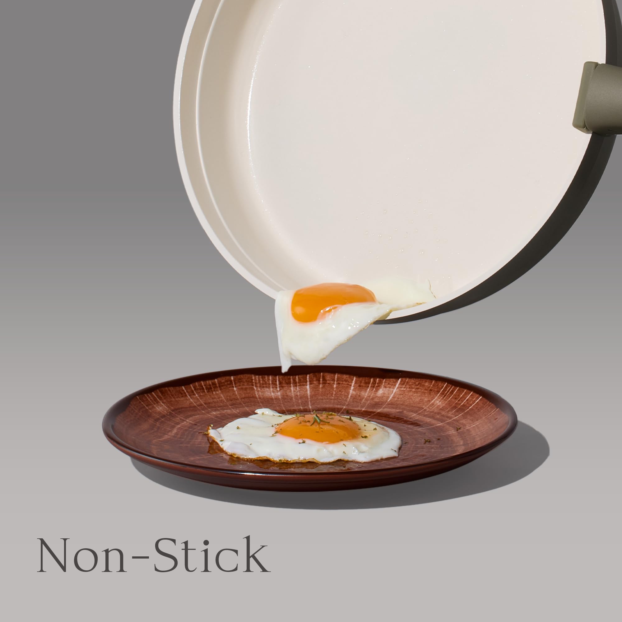 CAROTE 9in frying pan highlights non-stick performance on induction cooking.