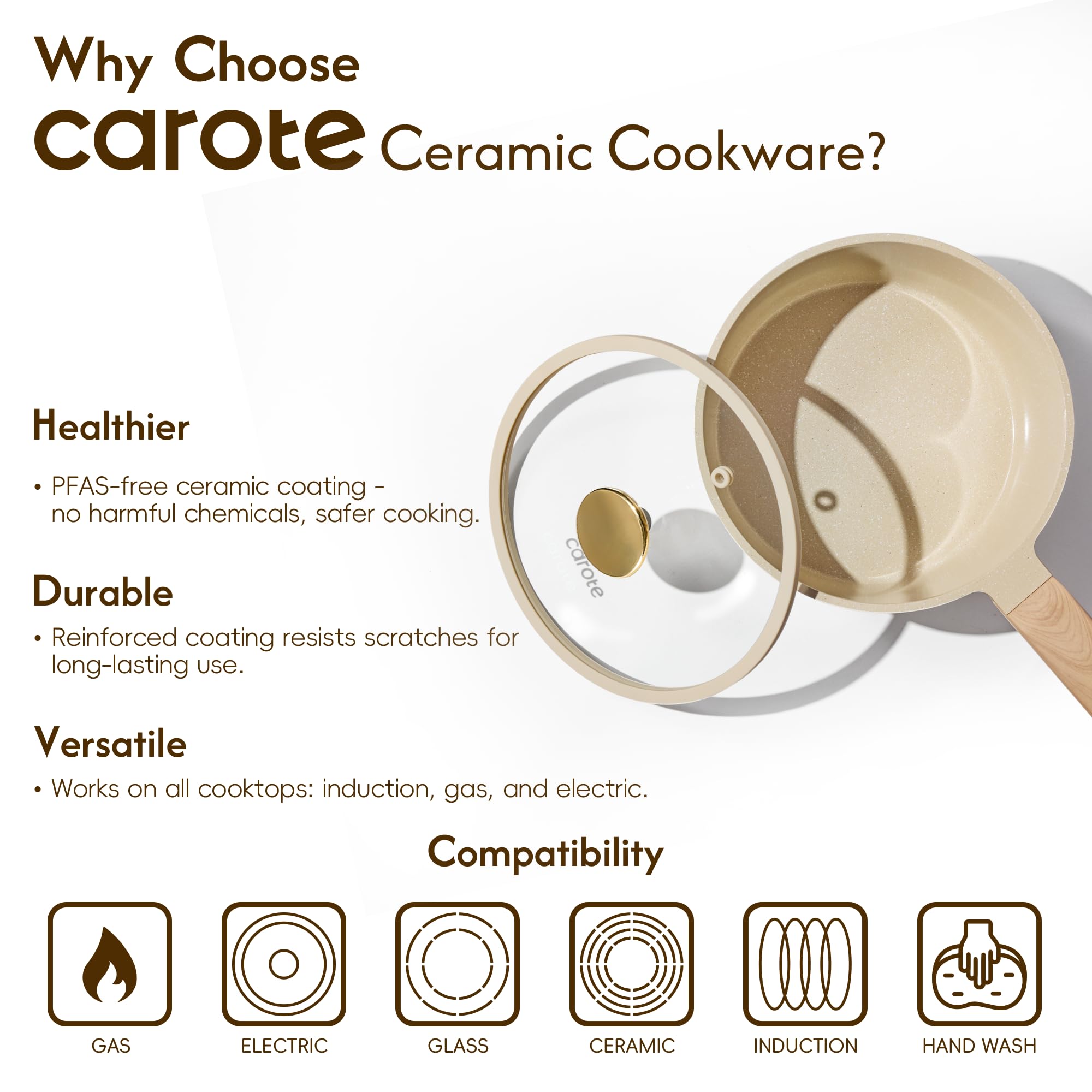 CAROTE all-stove base provides even heat on induction and gas stoves