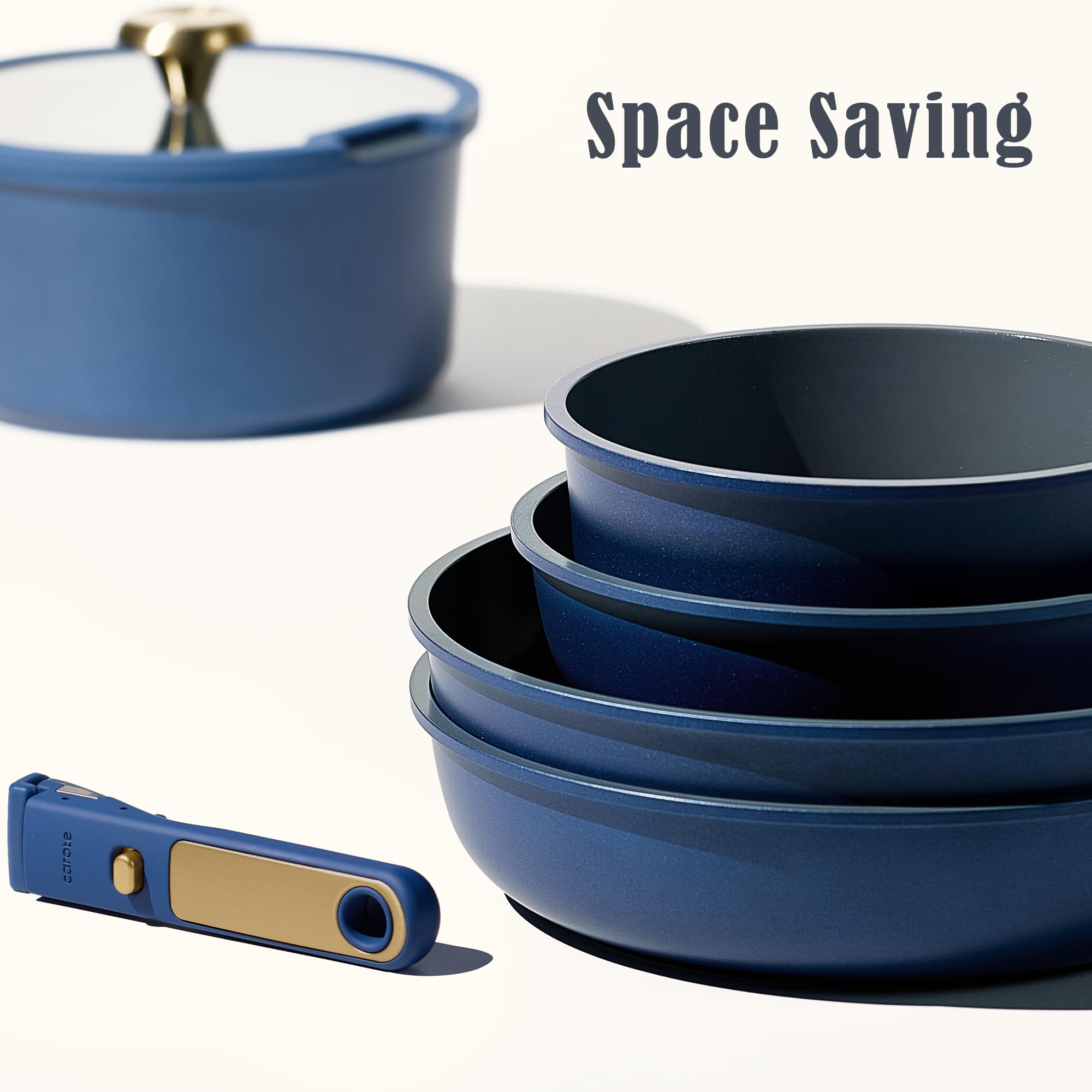 CAROTE Blue&Gold Ceramic 3qt Saucepan suitable for sauces and simmering