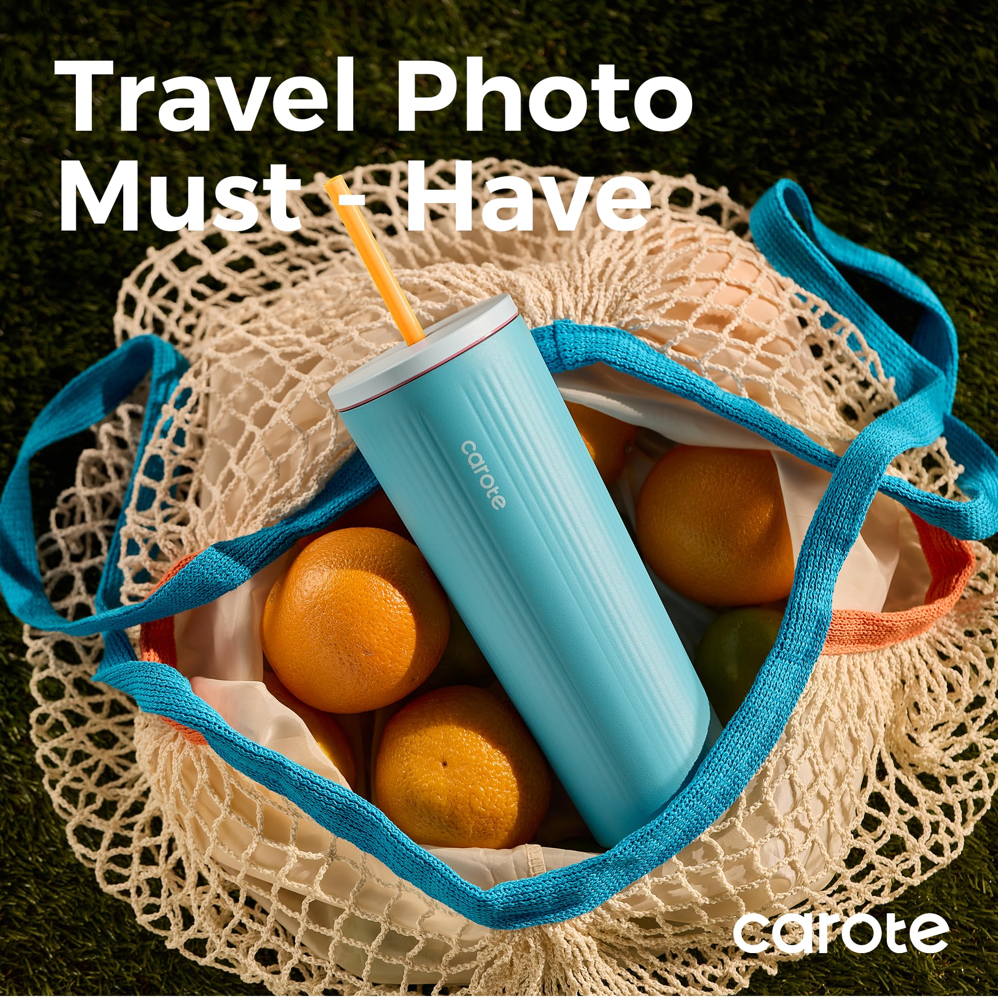 CAROTE bottle with handle ready for easy one-handed use on adventures