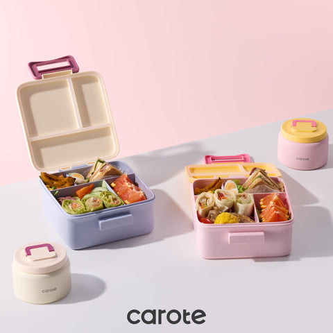 CAROTE cartoon stickers included let kids personalize their lunch box