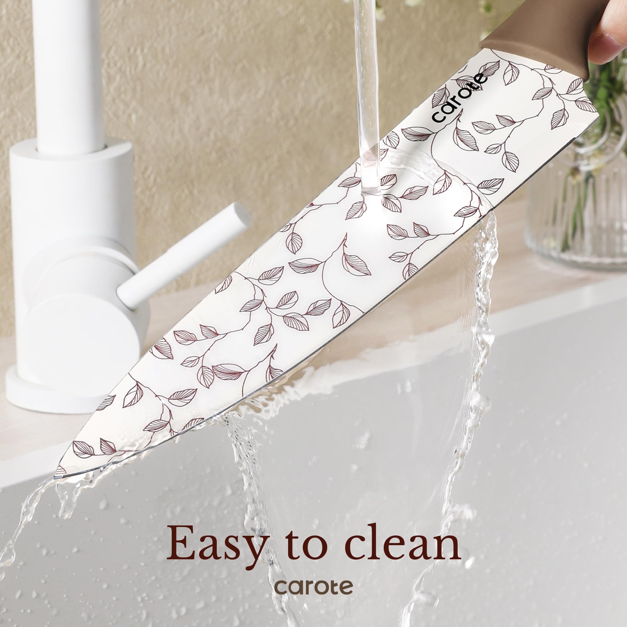 CAROTE ceramic-coated blades resist chips and stains for long-lasting shine