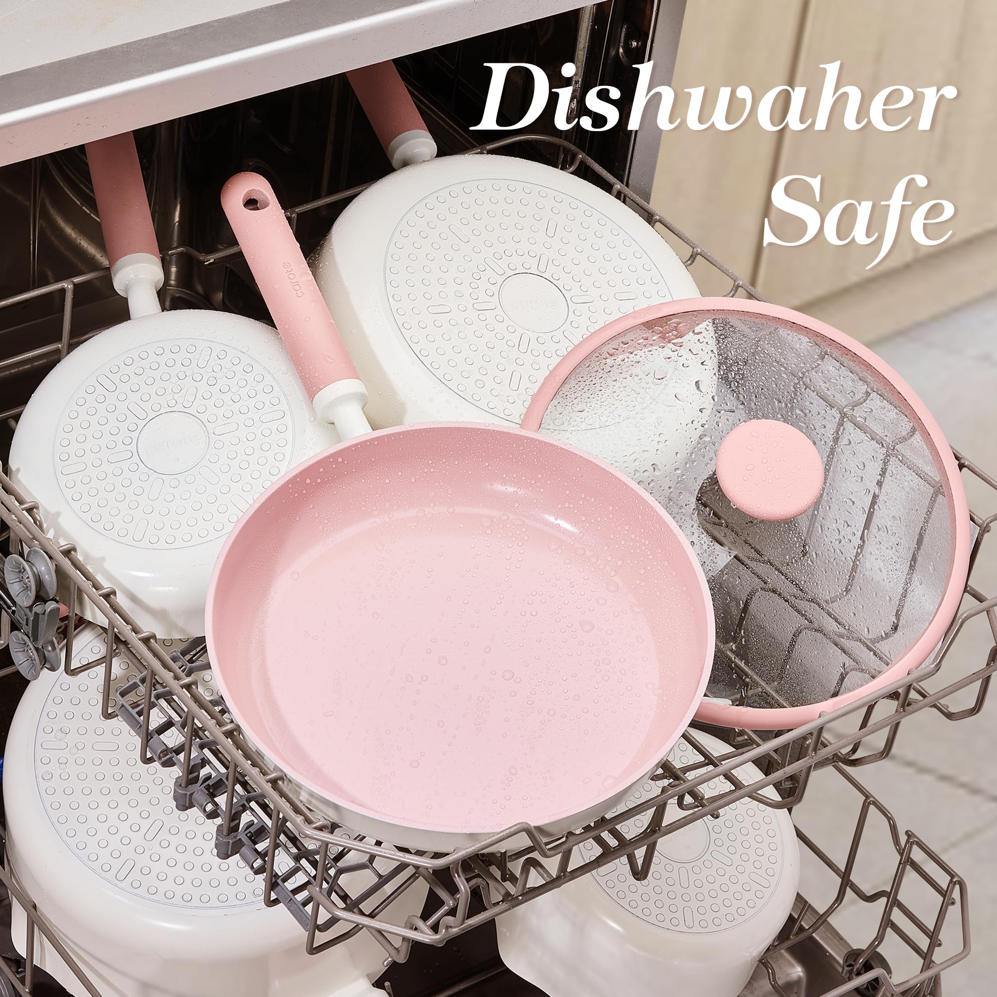 CAROTE pink accessories set including ladle, spatula, steamer