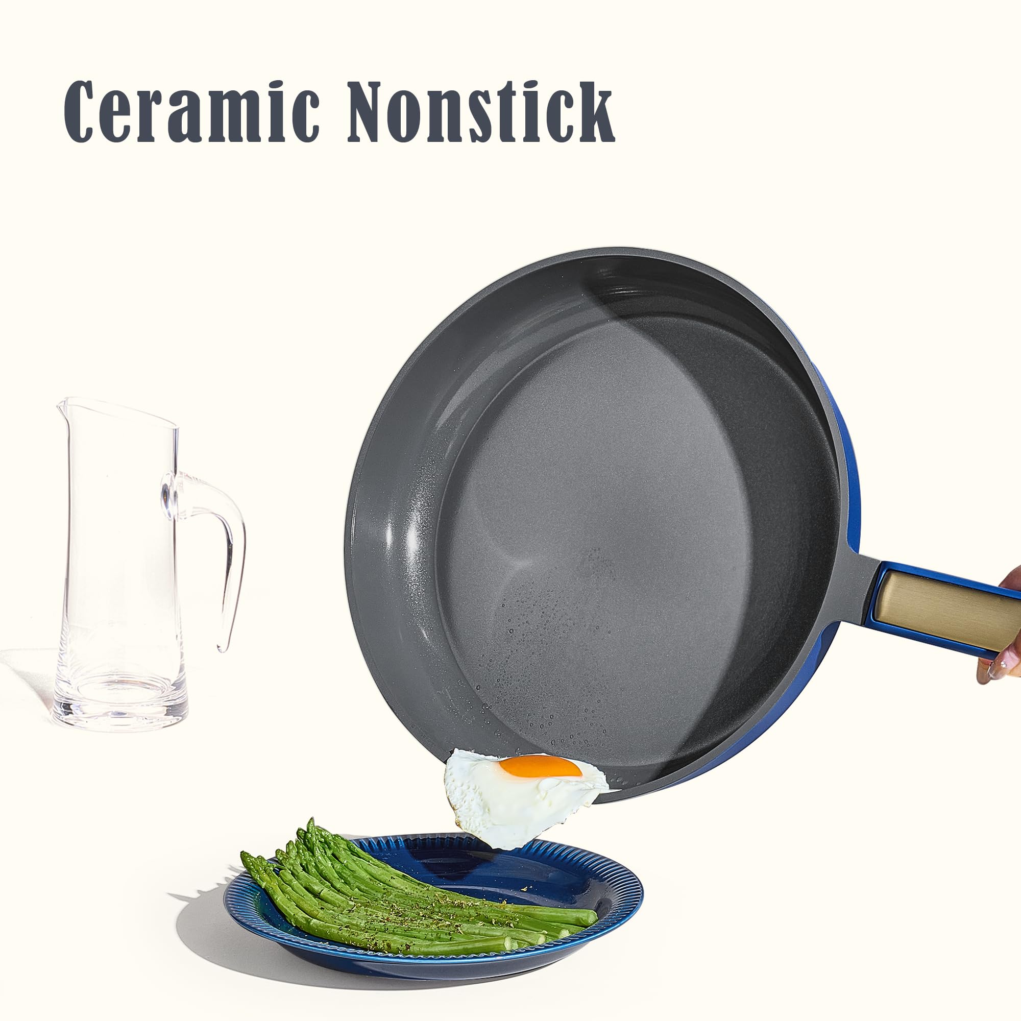 CAROTE 11-inch ceramic frying pan with nonstick coating for even cooking.
