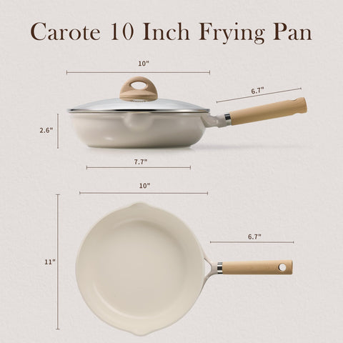 CAROTE ceramic nonstick coating close-up highlighting smooth surface for effortless cleanup