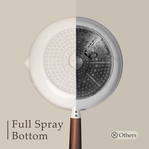 CAROTE ceramic nonstick coating closeup highlights easy release and quick cleanup