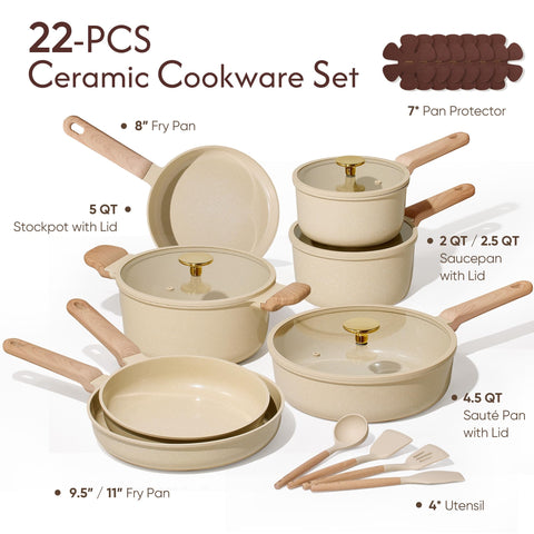 CAROTE ceramic nonstick coating on pans promotes effortless food release