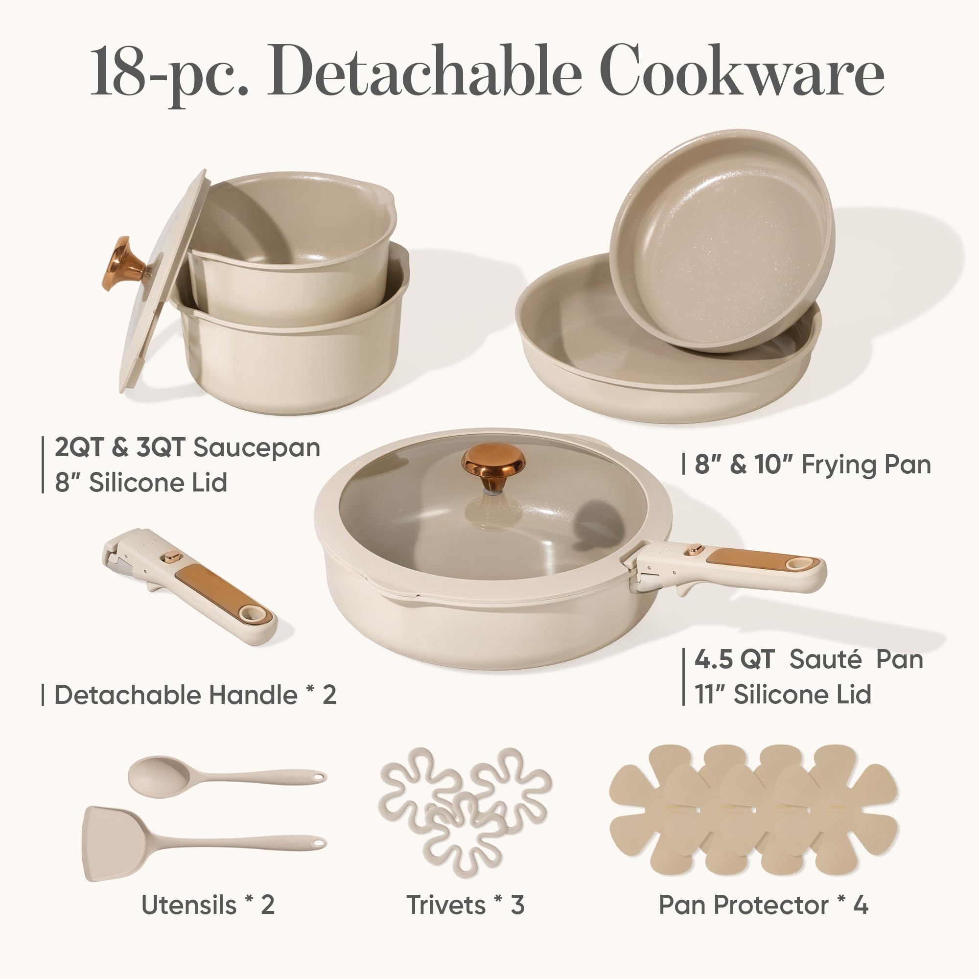 CAROTE ceramic nonstick coating close-up highlighting scratch resistance and easy cleanup.