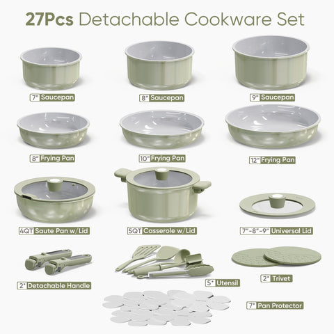 CAROTE ceramic nonstick coating enables low-oil cooking and easy cleanup.
