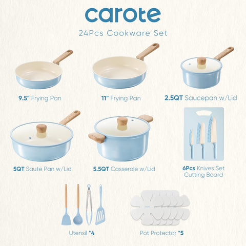 CAROTE ceramic nonstick coating for easy food release and cleanup