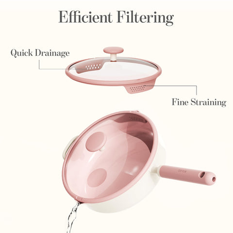 CAROTE ceramic nonstick coating promotes easy release and quick cleanup.