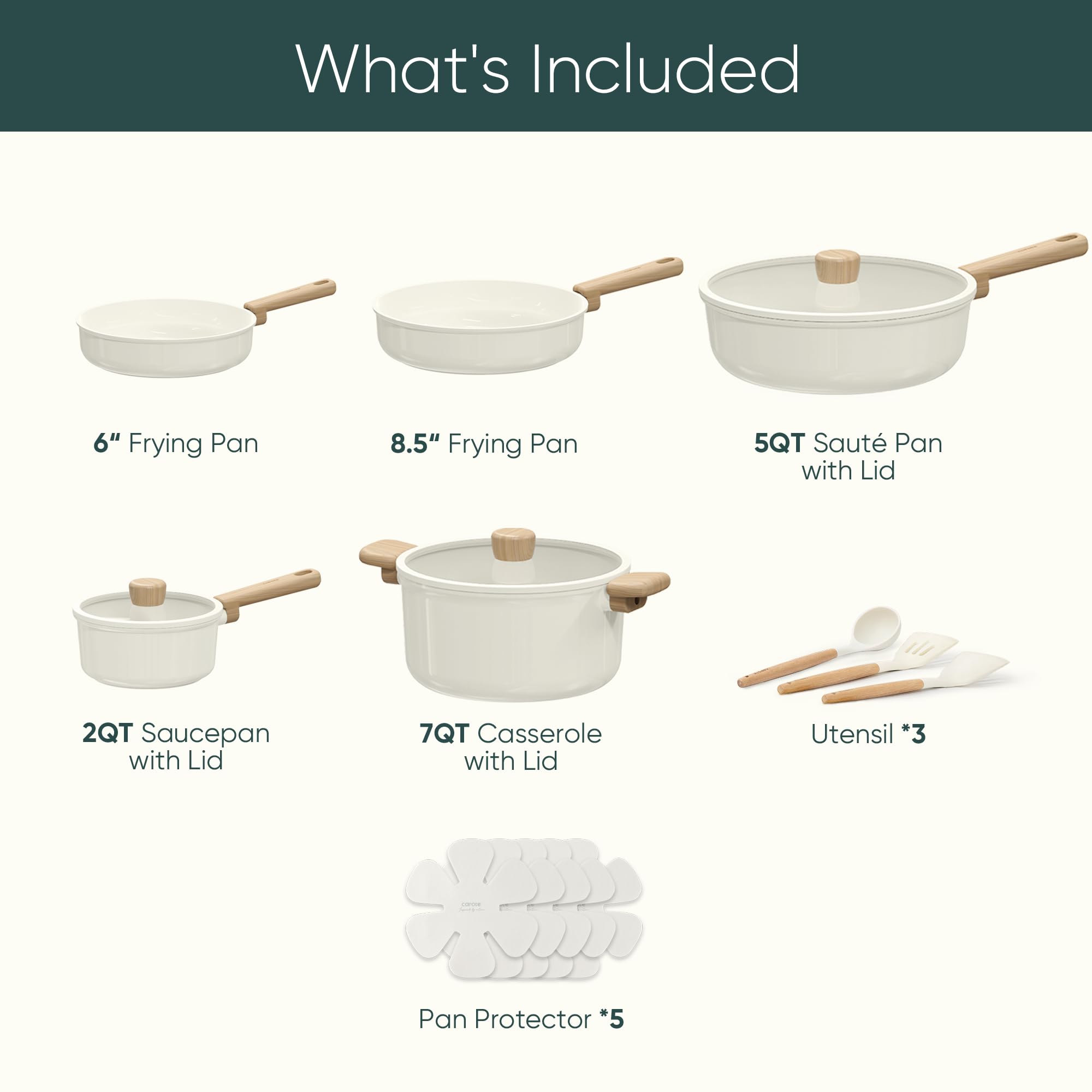 CAROTE ceramic nonstick fry pans ideal for quick searing and easy cleanup