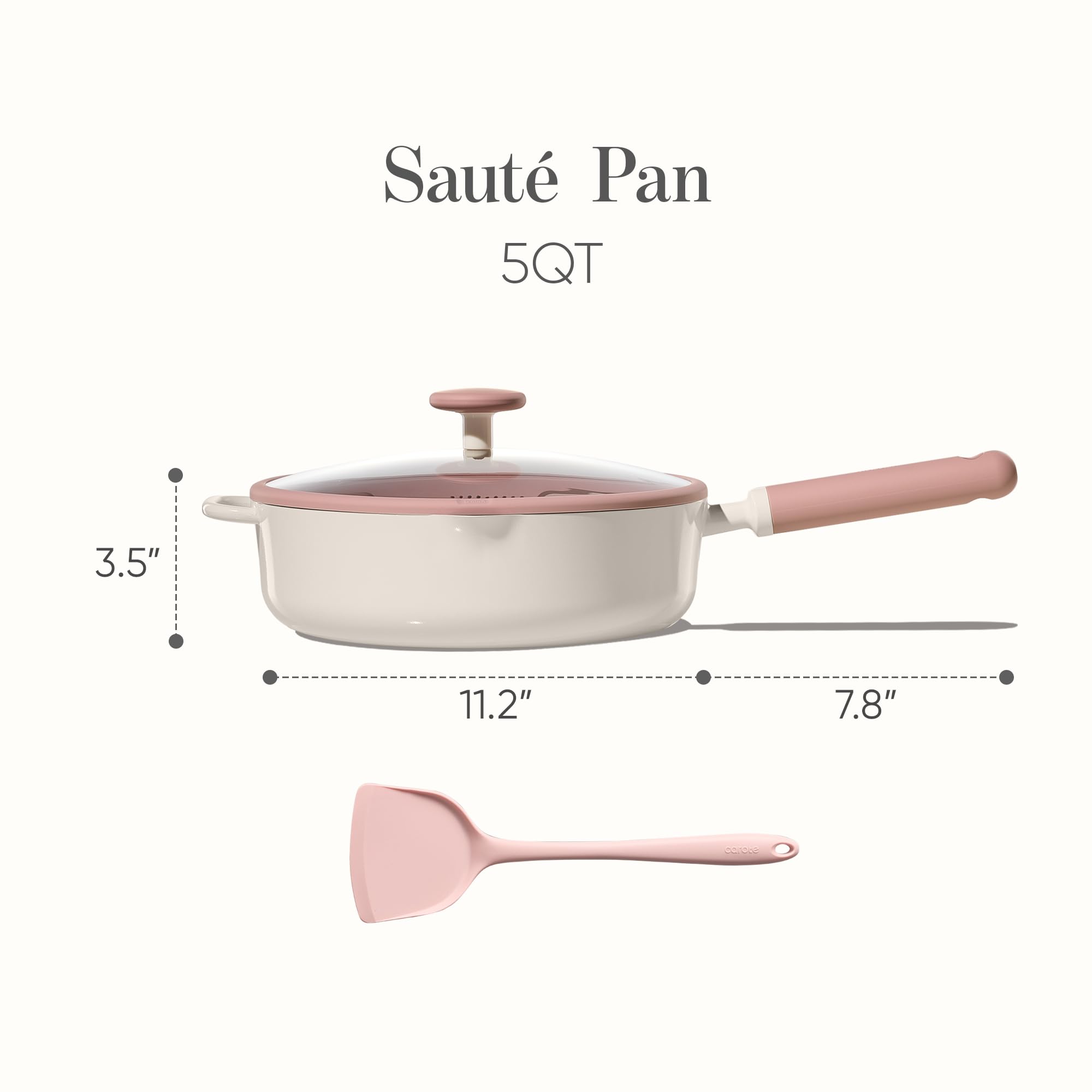 CAROTE chef saute pan with pour spout for precise left- and right-handed pouring.